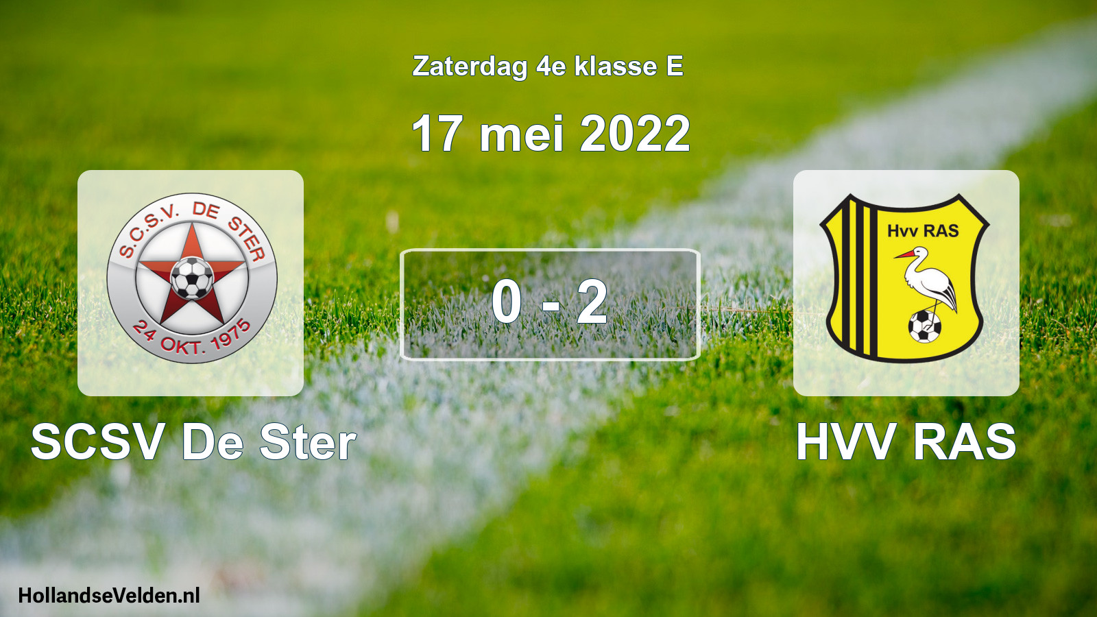 Total number of matches played: SCSV De Ster - HVV RAS 0 - 2 (17 May 2022)
