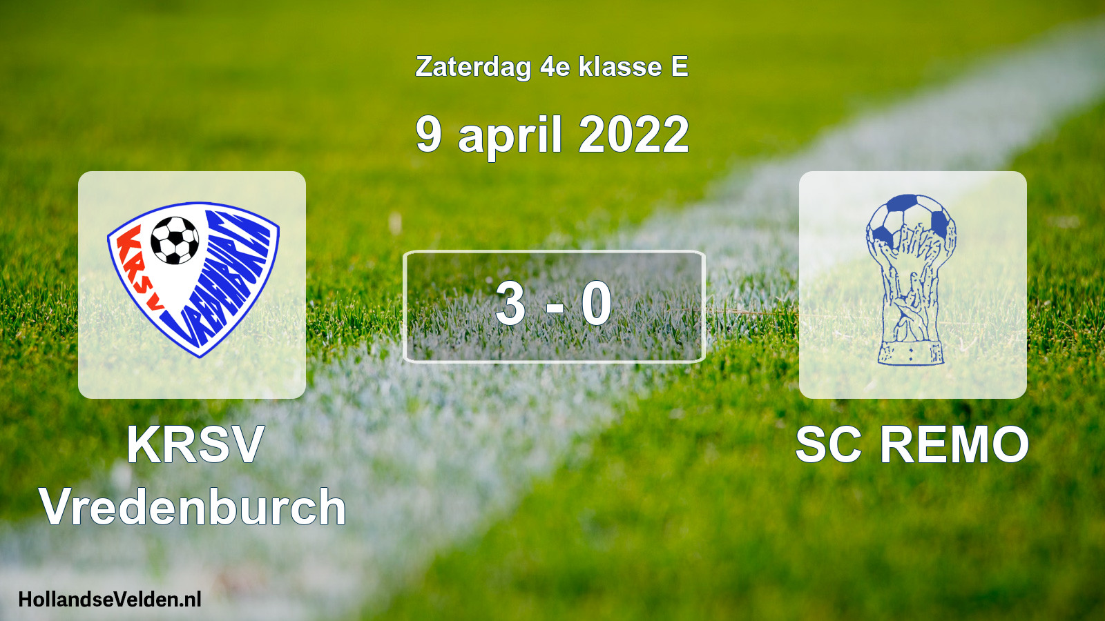 Total number of matches played: KRSV Vredenburch - SC REMO 3 - 0 (9 April 2022)