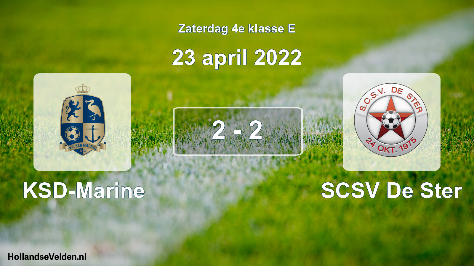Total number of matches played: KSD-Marine - SCSV De Ster 2 - 2 (23 April 2022)