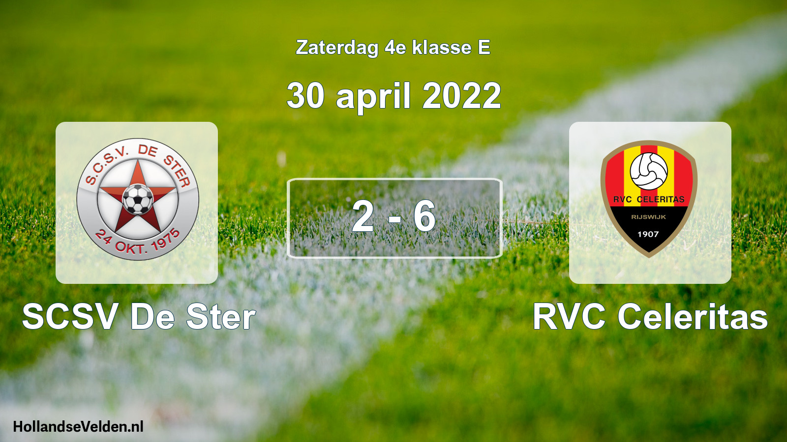 Total number of matches played: SCSV De Ster - RVC Celeritas 2 - 6 (30 April 2022)