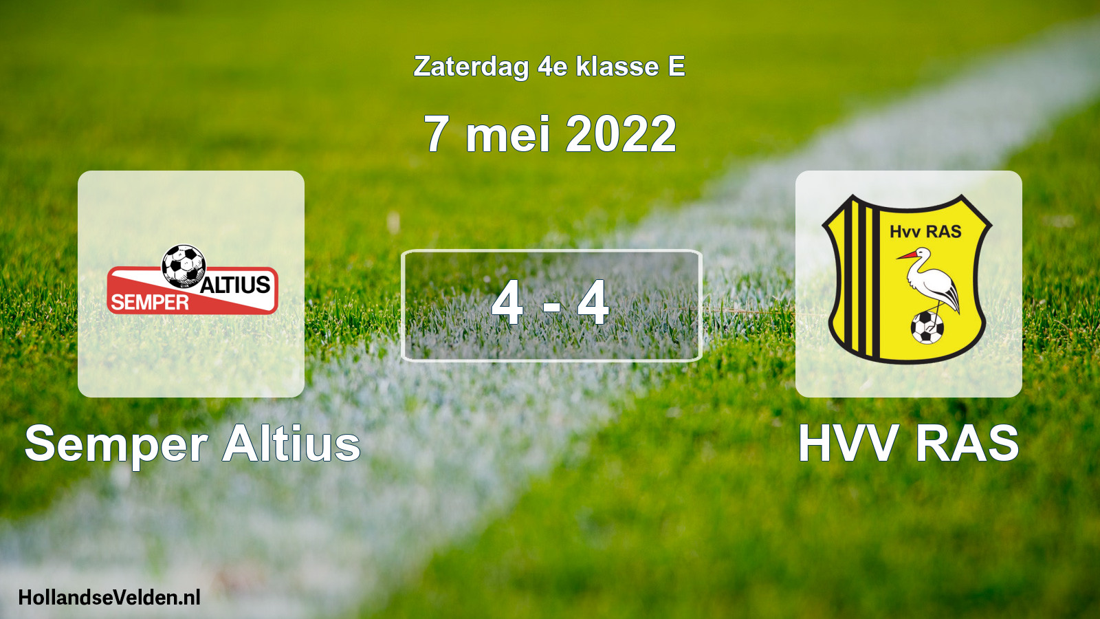 Total number of matches played: Semper Altius - HVV RAS 4 - 4 (7 May 2022)