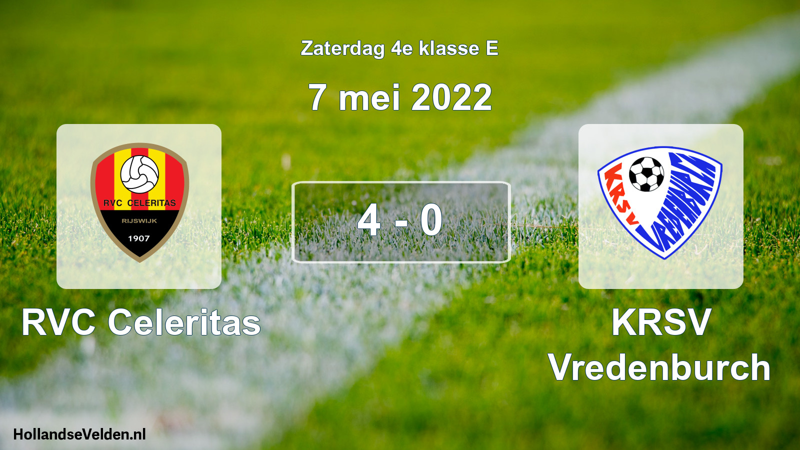 Total number of matches played: RVC Celeritas - KRSV Vredenburch 4 - 0 (7 May 2022)