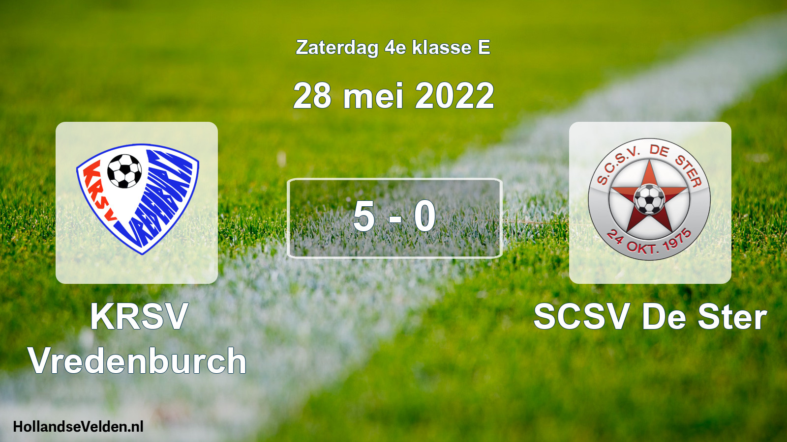 Total number of matches played: KRSV Vredenburch - SCSV De Ster 5 - 0 (28 May 2022)