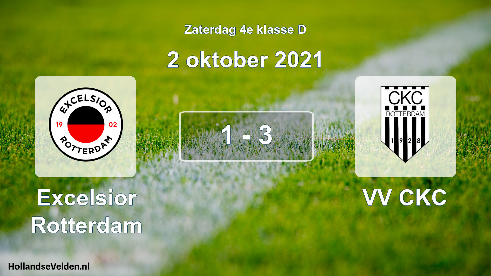 Gespeelde wedstrijd: Excelsior Rotterdam - VV CKC 1 - 3 (2 oktober 2021)