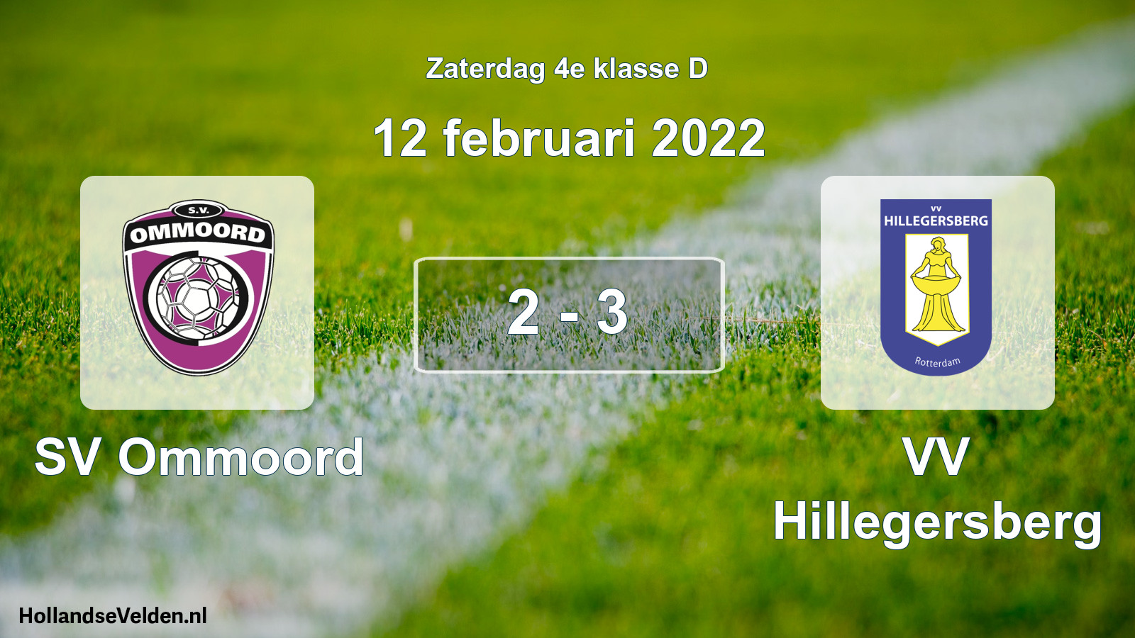 Total number of matches played: SV Ommoord - VV Hillegersberg 2 - 3 (12 February 2022)