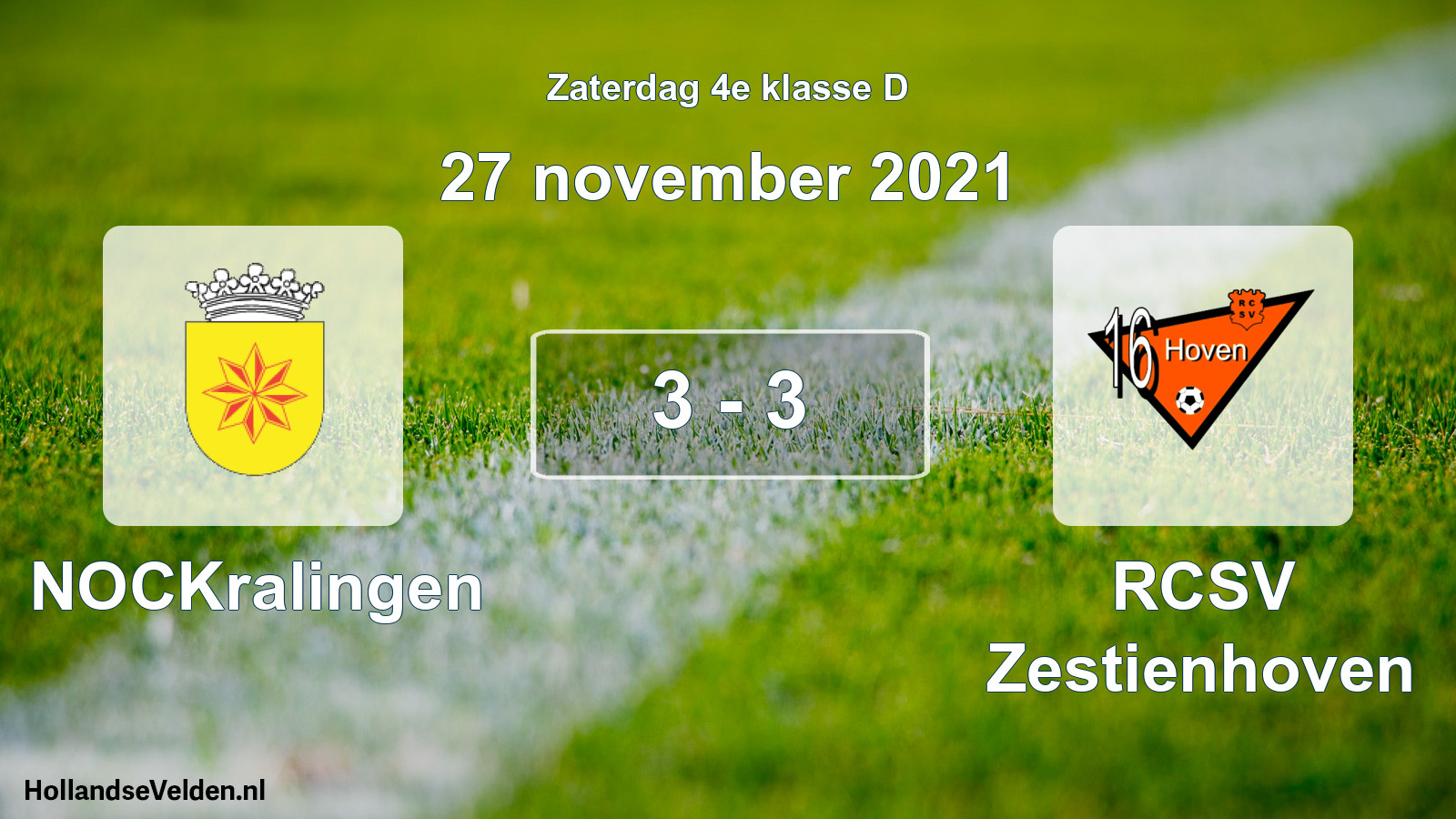 Total number of matches played: NOCKralingen - RCSV Zestienhoven 3 - 3 (27 November 2021)