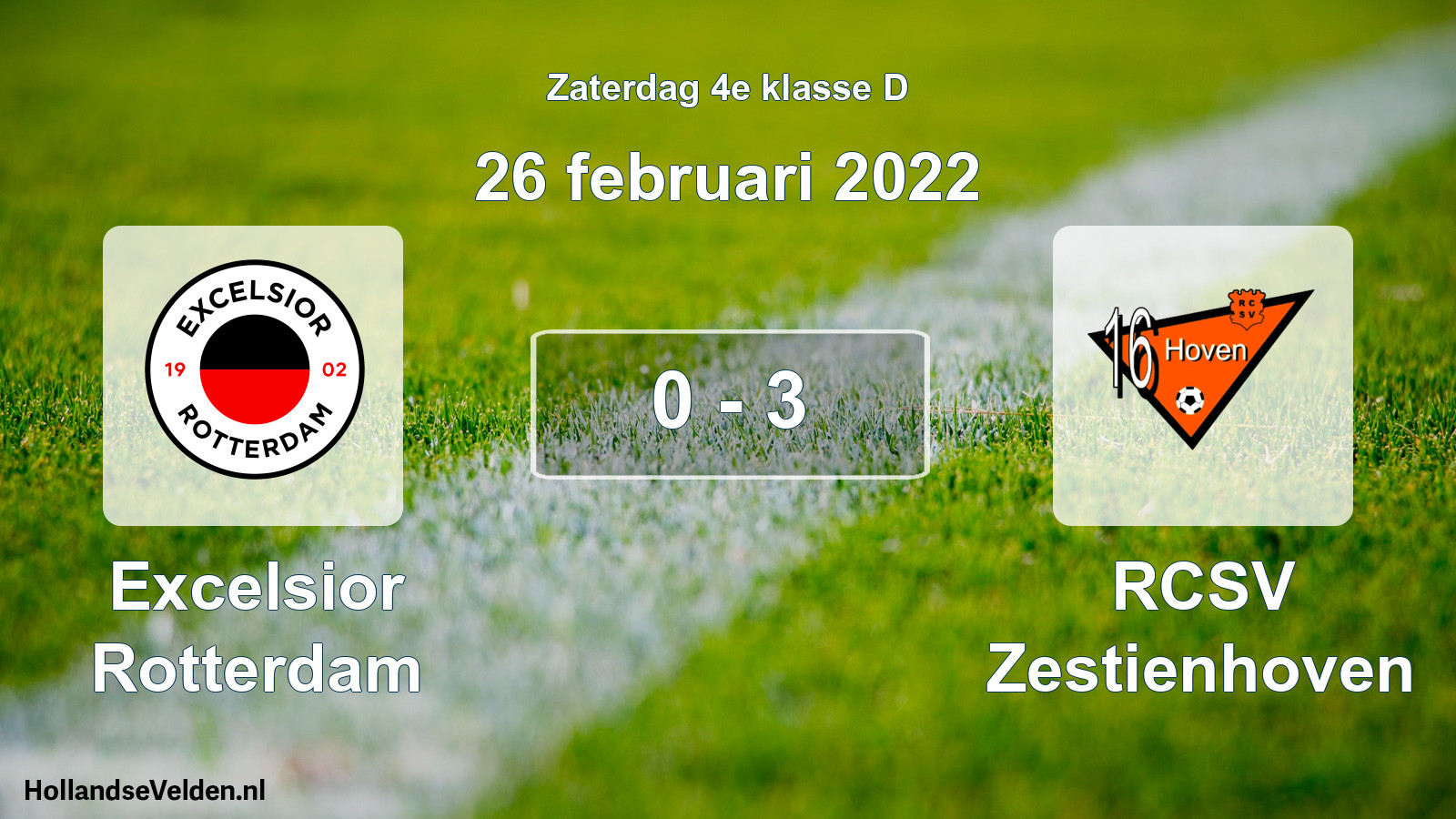 Total number of matches played: Excelsior Rotterdam - RCSV Zestienhoven 0 - 3 (26 February 2022)