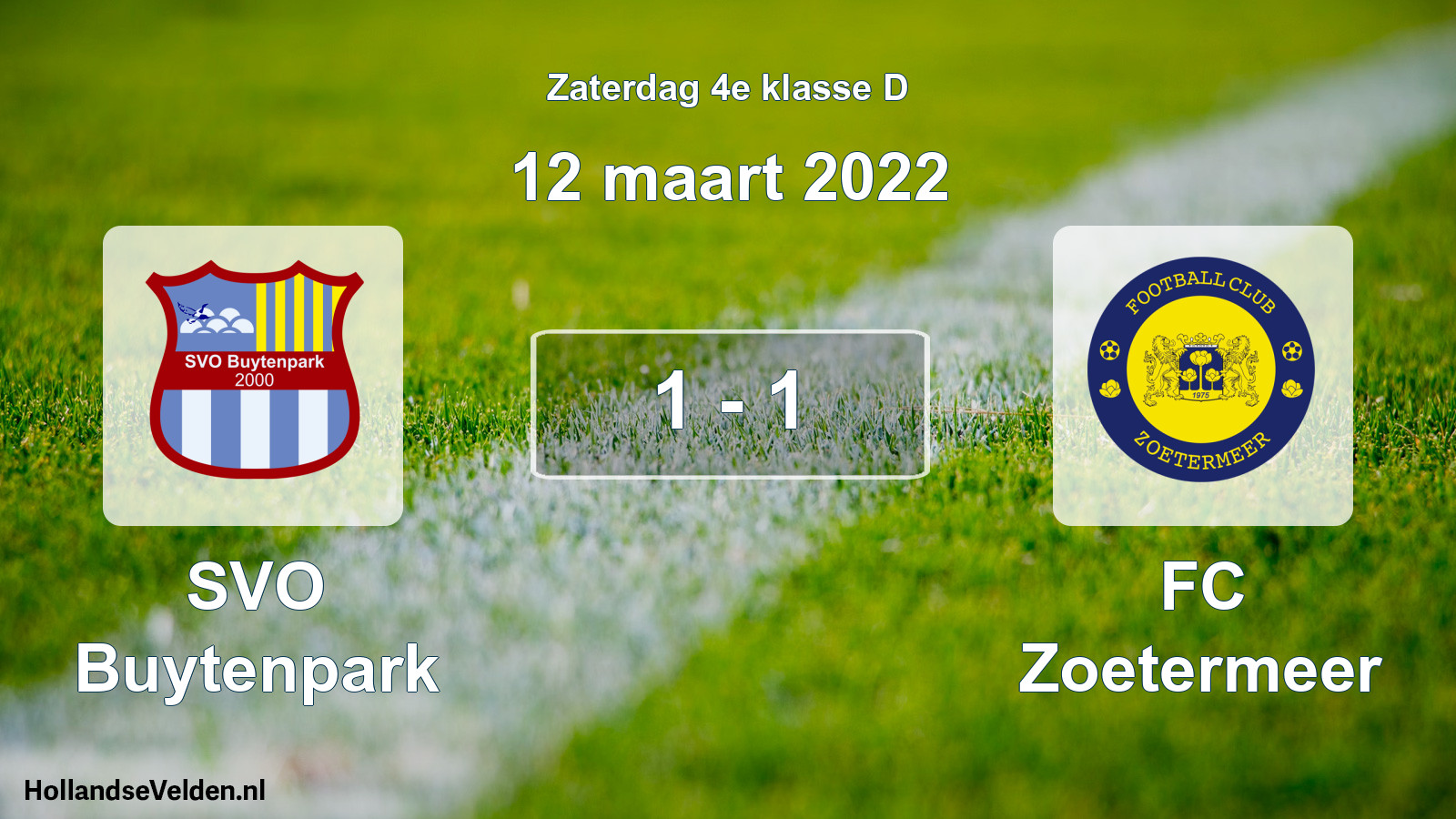 Total number of matches played: SVO Buytenpark - FC Zoetermeer 1 - 1 (12 March 2022)