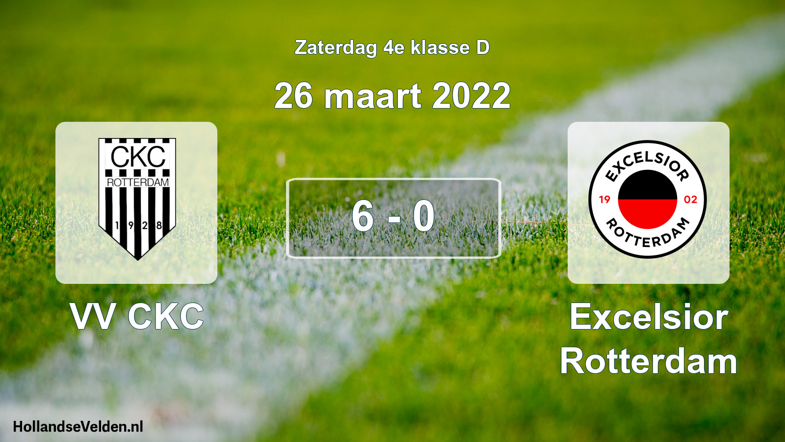 Gespeelde wedstrijd: VV CKC - Excelsior Rotterdam 6 - 0 (26 maart 2022)