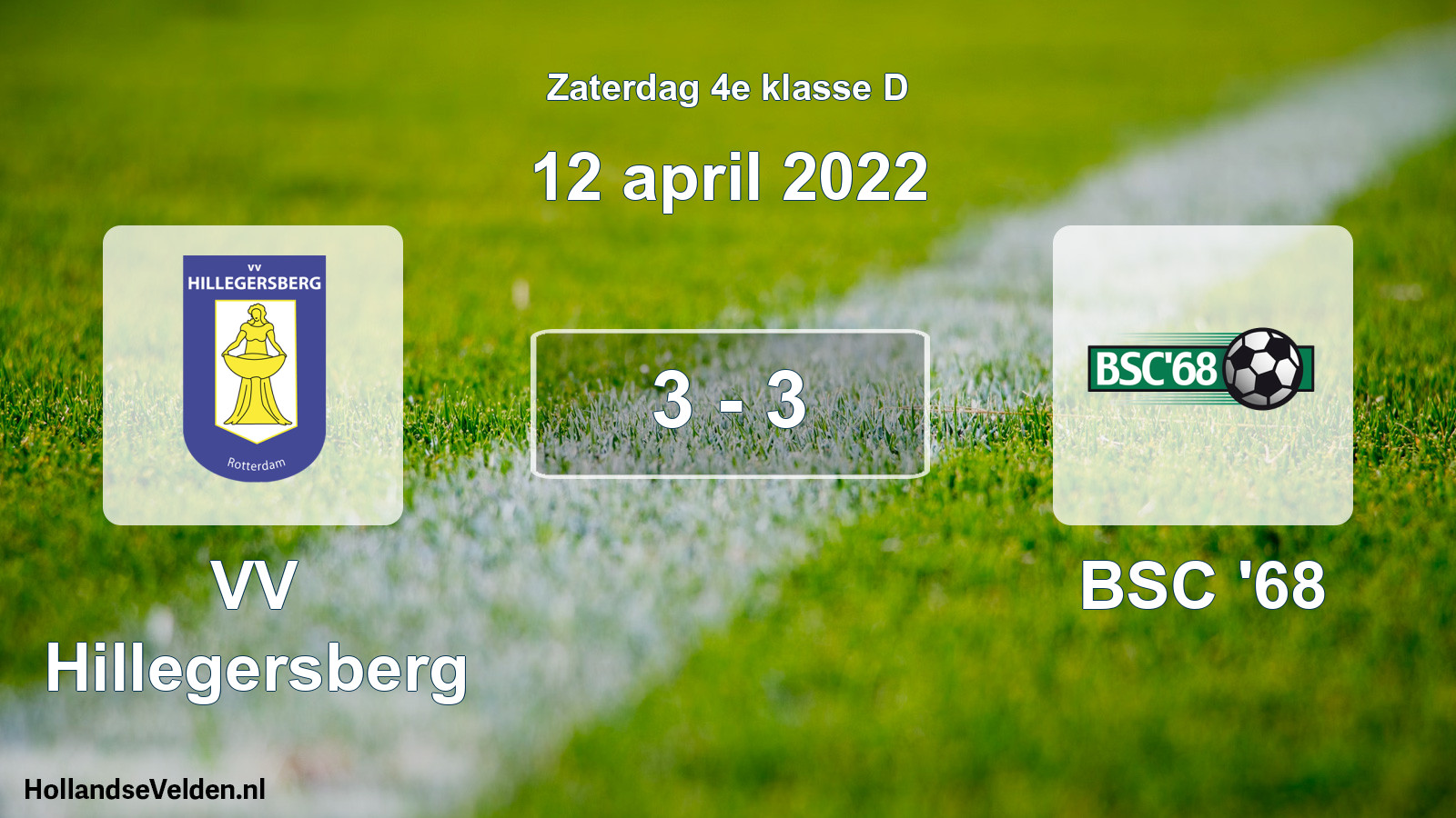 Total number of matches played: VV Hillegersberg - BSC '68 3 - 3 (12 April 2022)