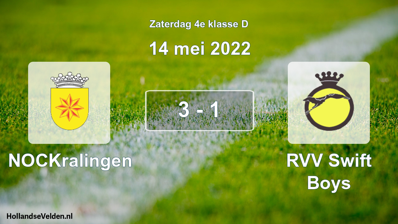 Total number of matches played: NOCKralingen - RVV Swift Boys 3 - 1 (14 May 2022)