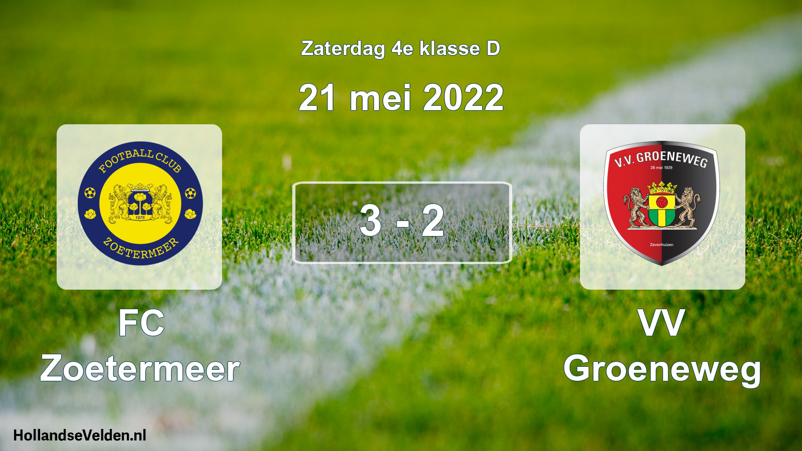 Total number of matches played: FC Zoetermeer - VV Groeneweg 3 - 2 (21 May 2022)