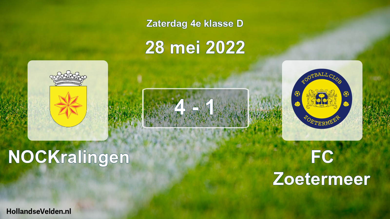 Total number of matches played: NOCKralingen - FC Zoetermeer 4 - 1 (28 May 2022)