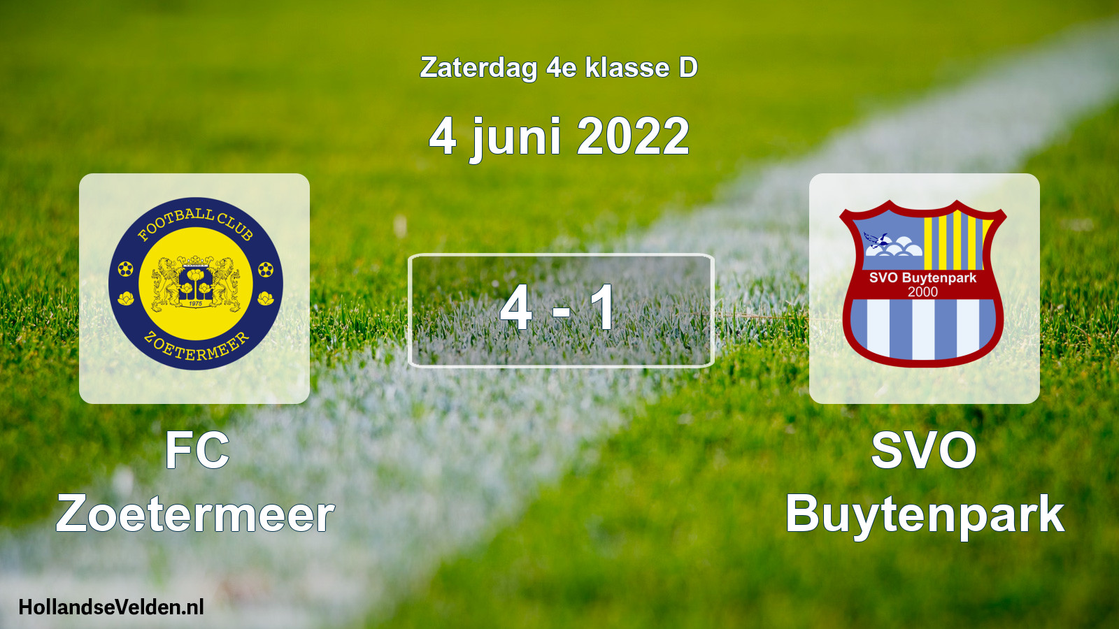 Total number of matches played: FC Zoetermeer - SVO Buytenpark 4 - 1 (4 June 2022)