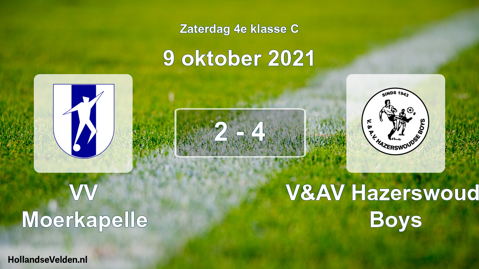 Total number of matches played: VV Moerkapelle - V&AV Hazerswoudse Boys 2 - 4 (9 October 2021)