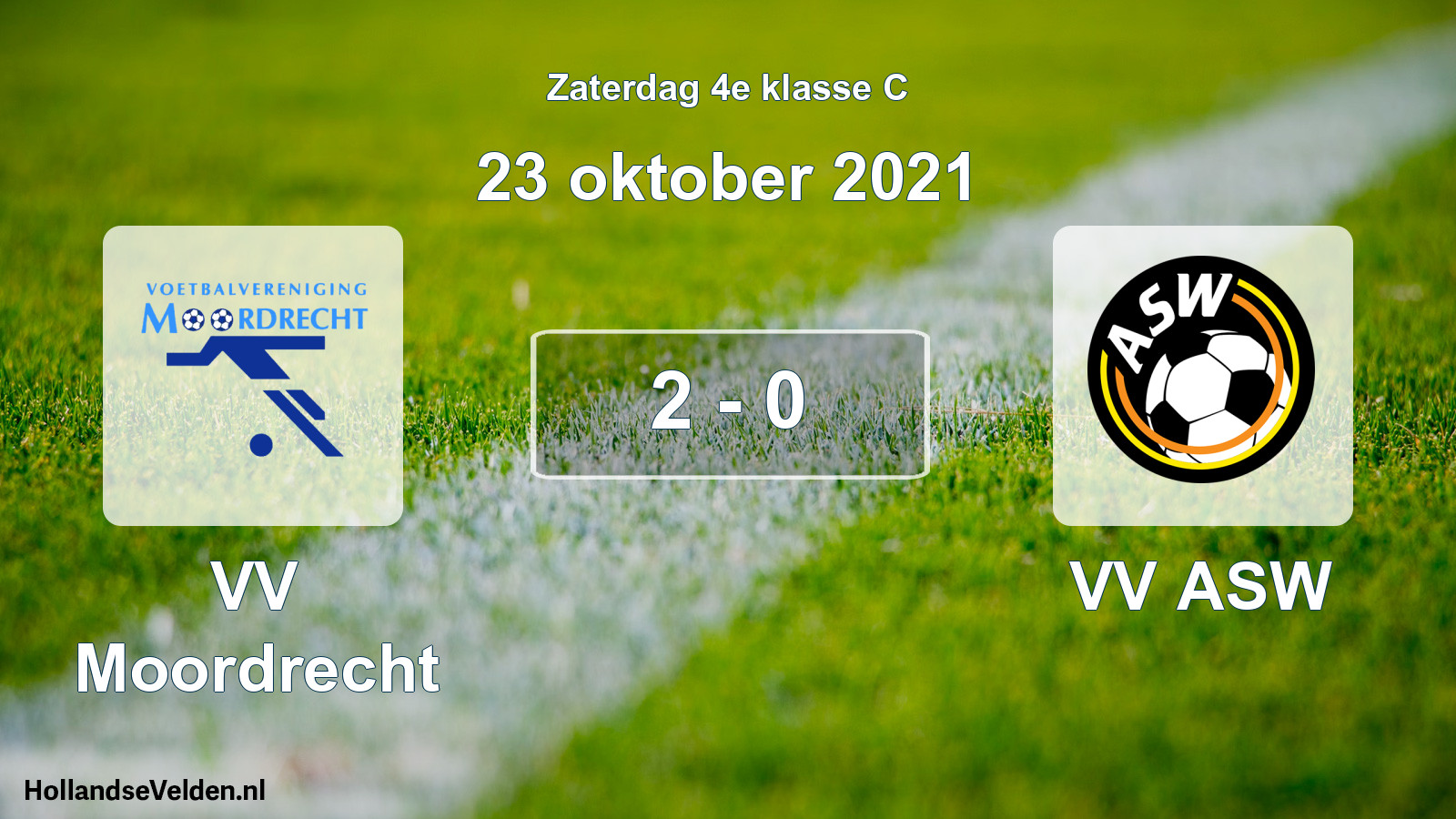 Total number of matches played: VV Moordrecht - VV ASW 2 - 0 (23 October 2021)