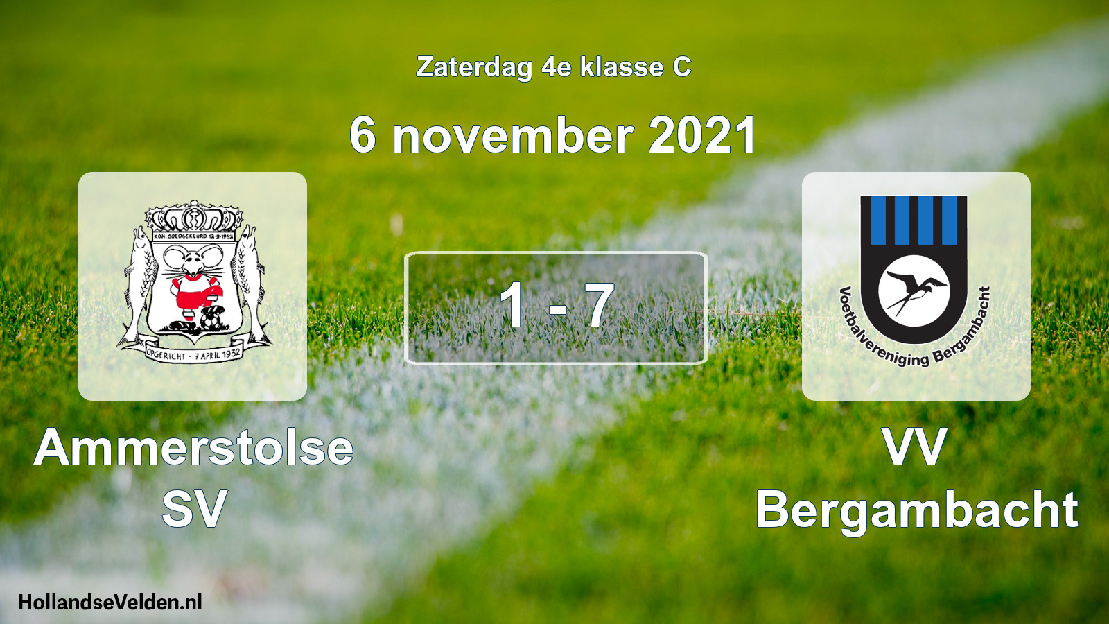 Total number of matches played: Ammerstolse SV - VV Bergambacht 1 - 7 (6 November 2021)
