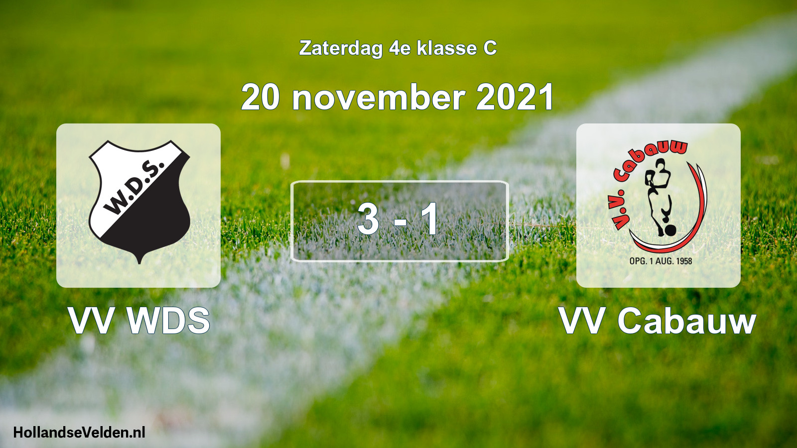 Total number of matches played: VV WDS - VV Cabauw 3 - 1 (20 November 2021)