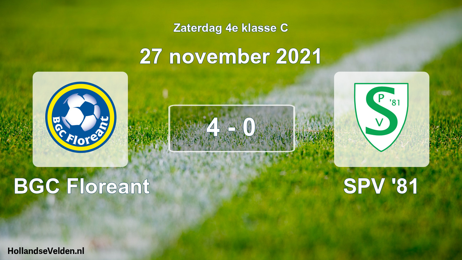 Total number of matches played: BGC Floreant - SPV '81 4 - 0 (27 November 2021)