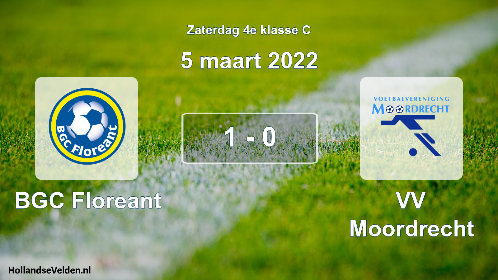 Total number of matches played: BGC Floreant - VV Moordrecht 1 - 0 (5 March 2022)