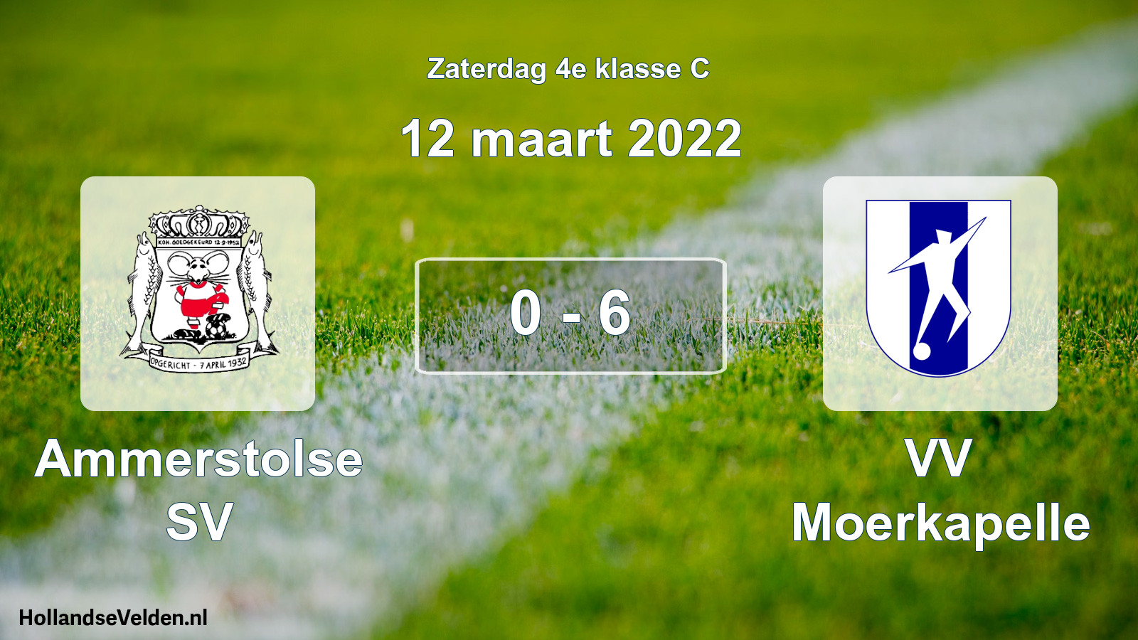 Total number of matches played: Ammerstolse SV - VV Moerkapelle 0 - 6 (12 March 2022)