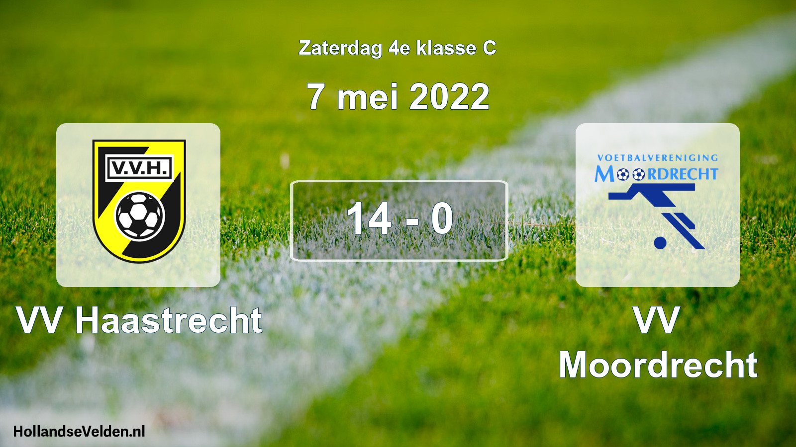 Total number of matches played: VV Haastrecht - VV Moordrecht 14 - 0 (7 May 2022)