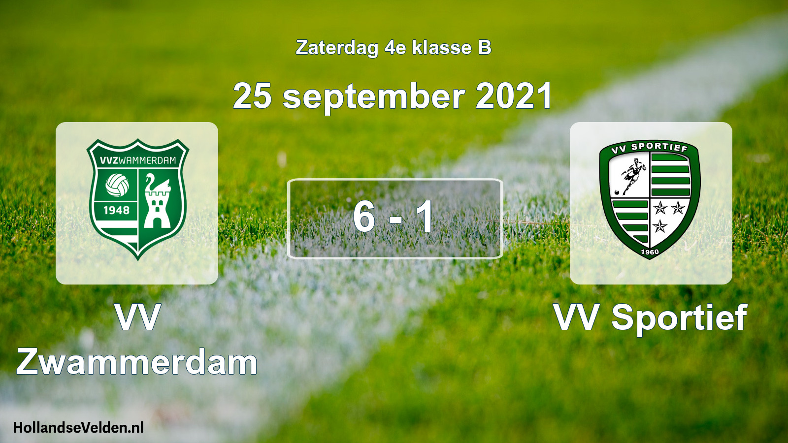Total number of matches played: VV Zwammerdam - VV Sportief 6 - 1 (25 September 2021)