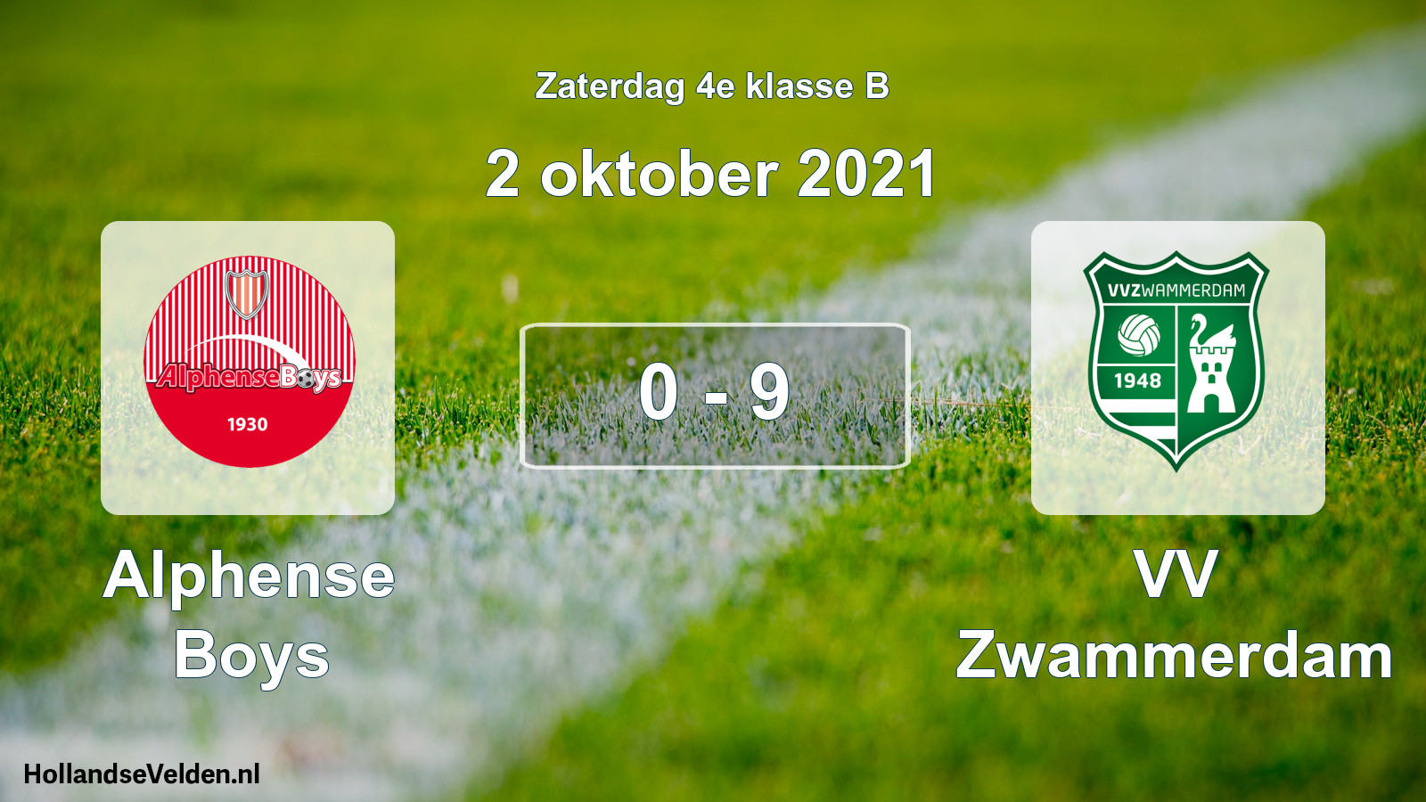Total number of matches played: Alphense Boys - VV Zwammerdam 0 - 9 (2 October 2021)