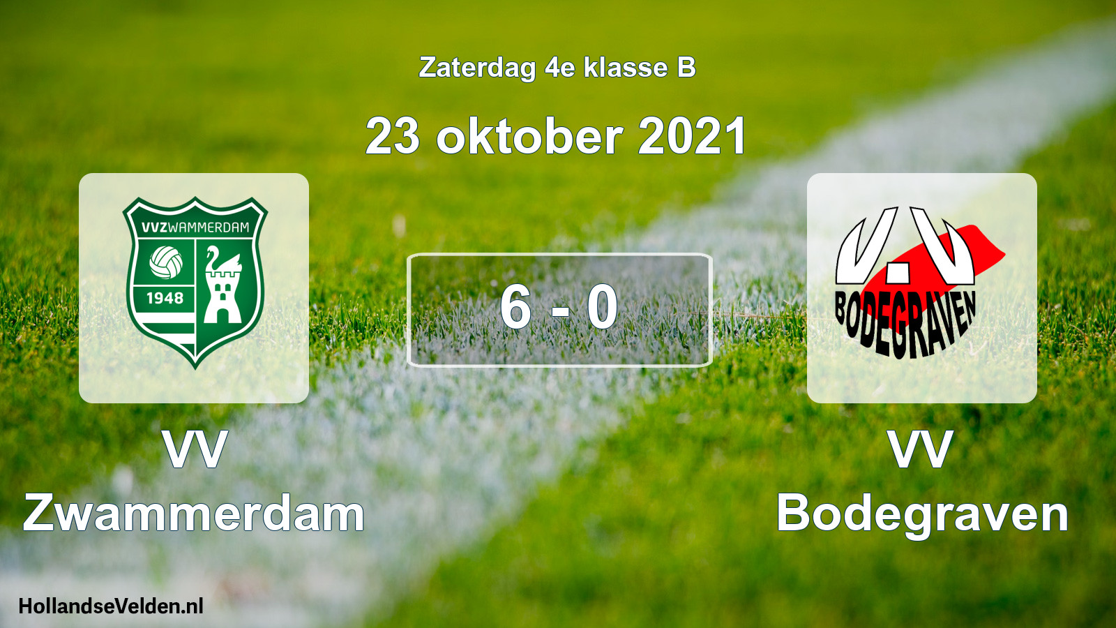 Total number of matches played: VV Zwammerdam - VV Bodegraven 6 - 0 (23 October 2021)