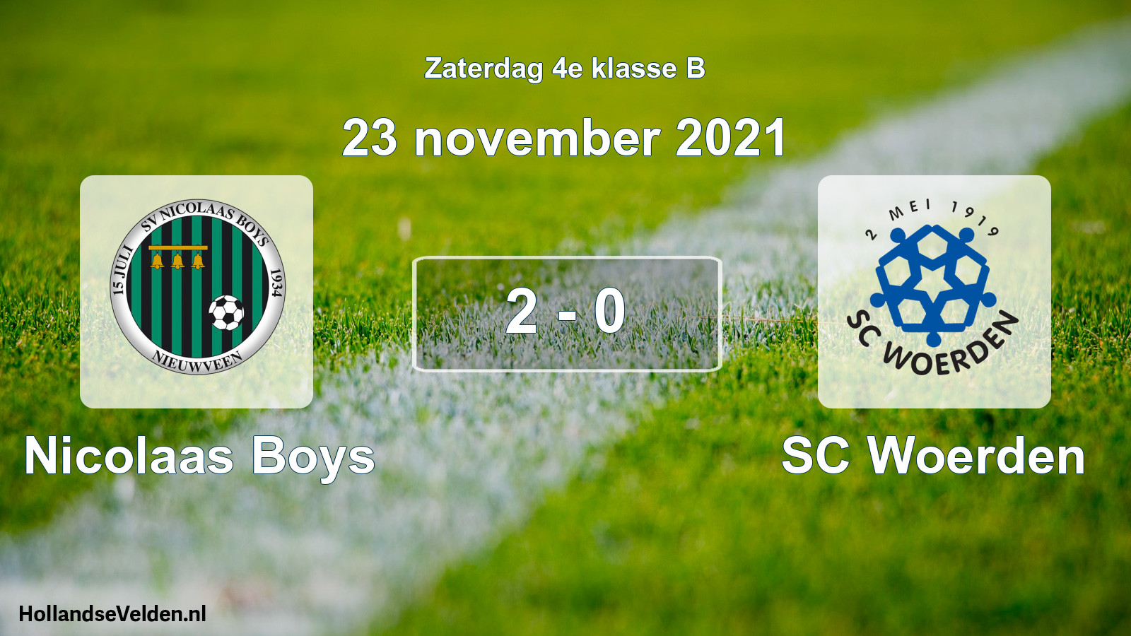 Total number of matches played: Nicolaas Boys - SC Woerden 2 - 0 (23 November 2021)