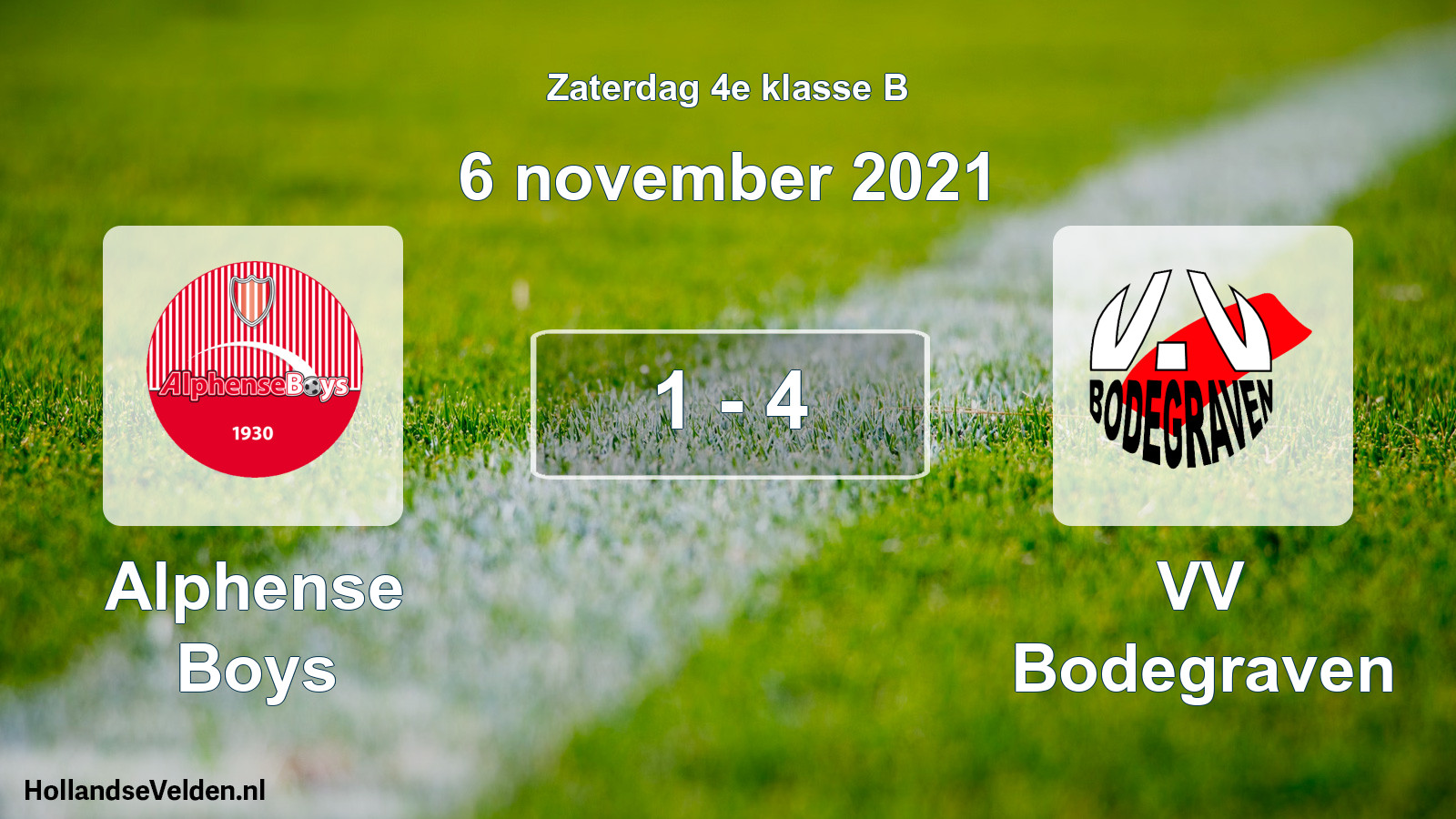 Total number of matches played: Alphense Boys - VV Bodegraven 1 - 4 (6 November 2021)