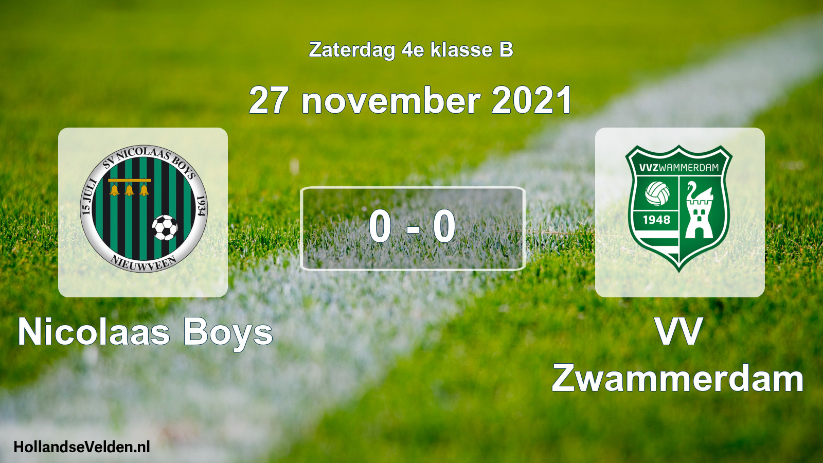 Total number of matches played: Nicolaas Boys - VV Zwammerdam 0 - 0 (27 November 2021)
