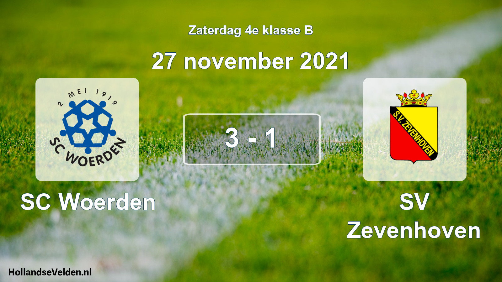Total number of matches played: SC Woerden - SV Zevenhoven 3 - 1 (27 November 2021)
