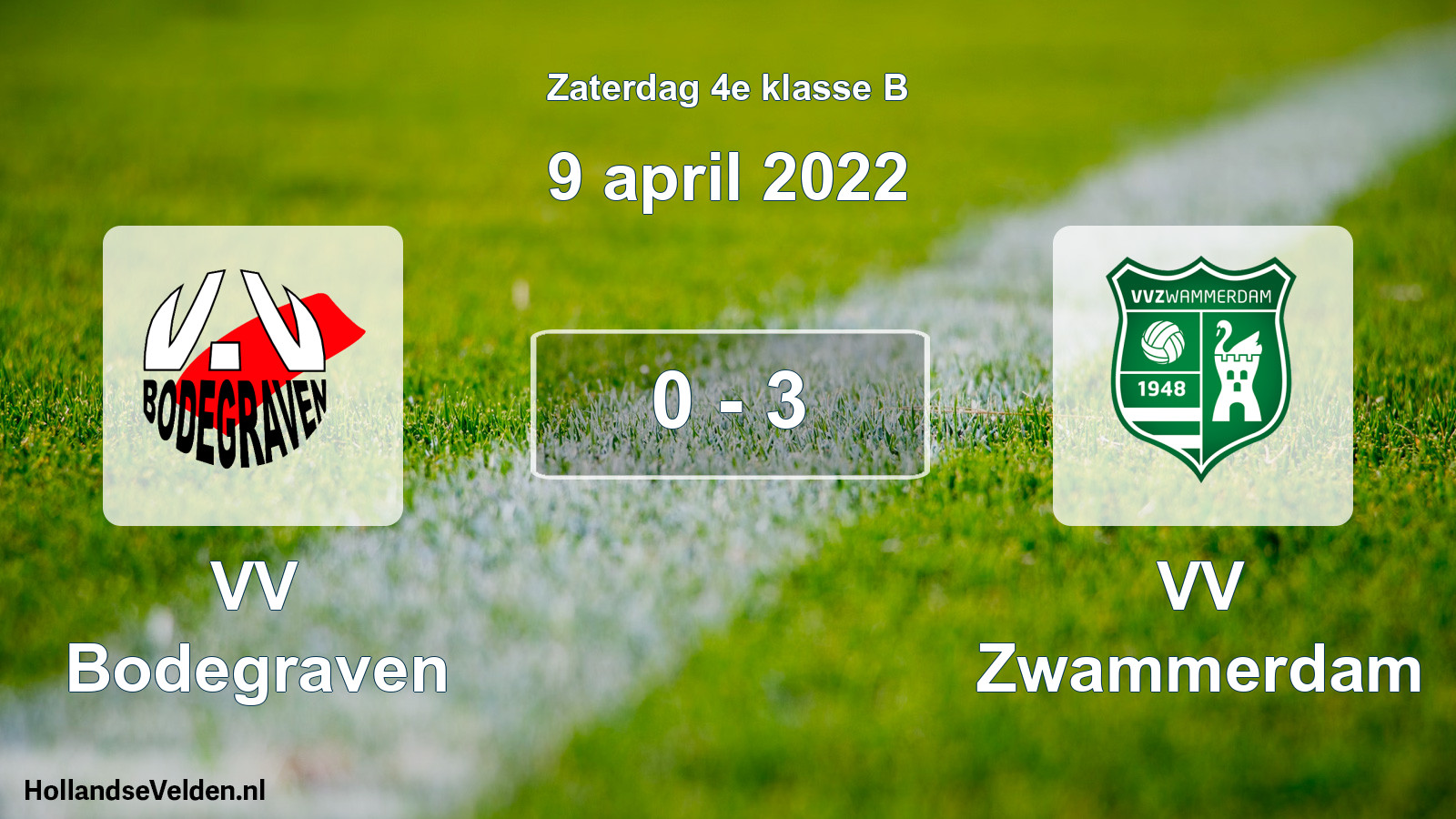 Total number of matches played: VV Bodegraven - VV Zwammerdam 0 - 3 (9 April 2022)