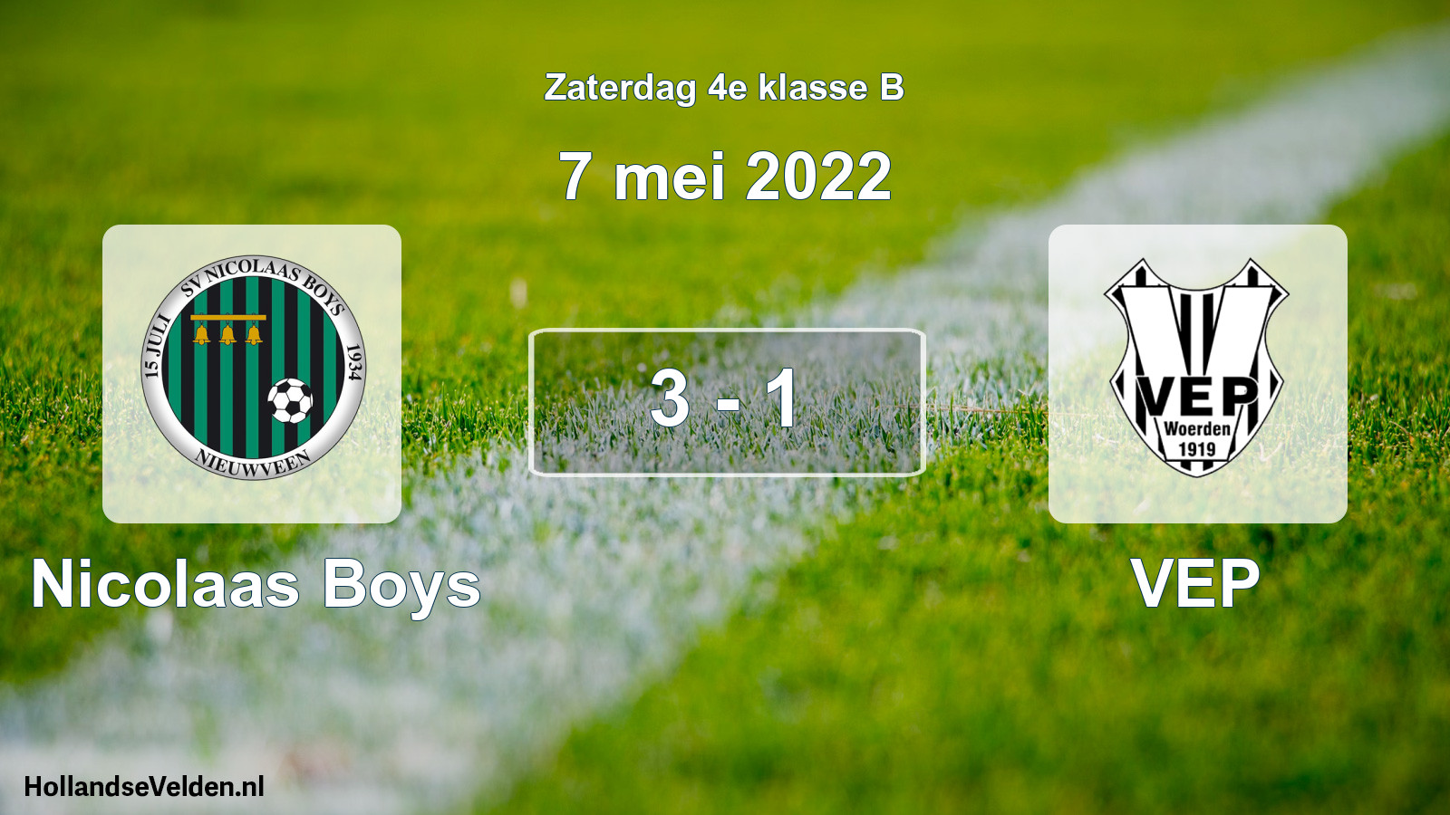 Total number of matches played: Nicolaas Boys - VEP 3 - 1 (7 May 2022)