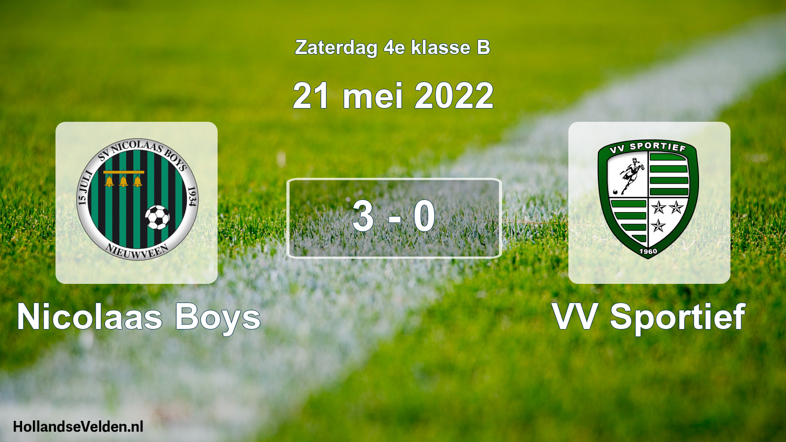 Total number of matches played: Nicolaas Boys - VV Sportief 3 - 0 (21 May 2022)