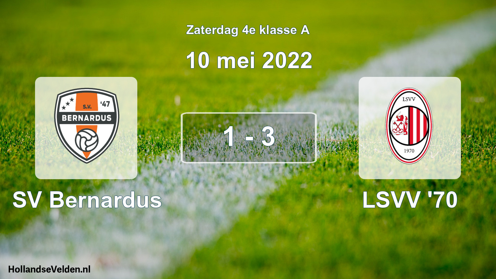 Total number of matches played: SV Bernardus - LSVV '70 1 - 3 (10 May 2022)