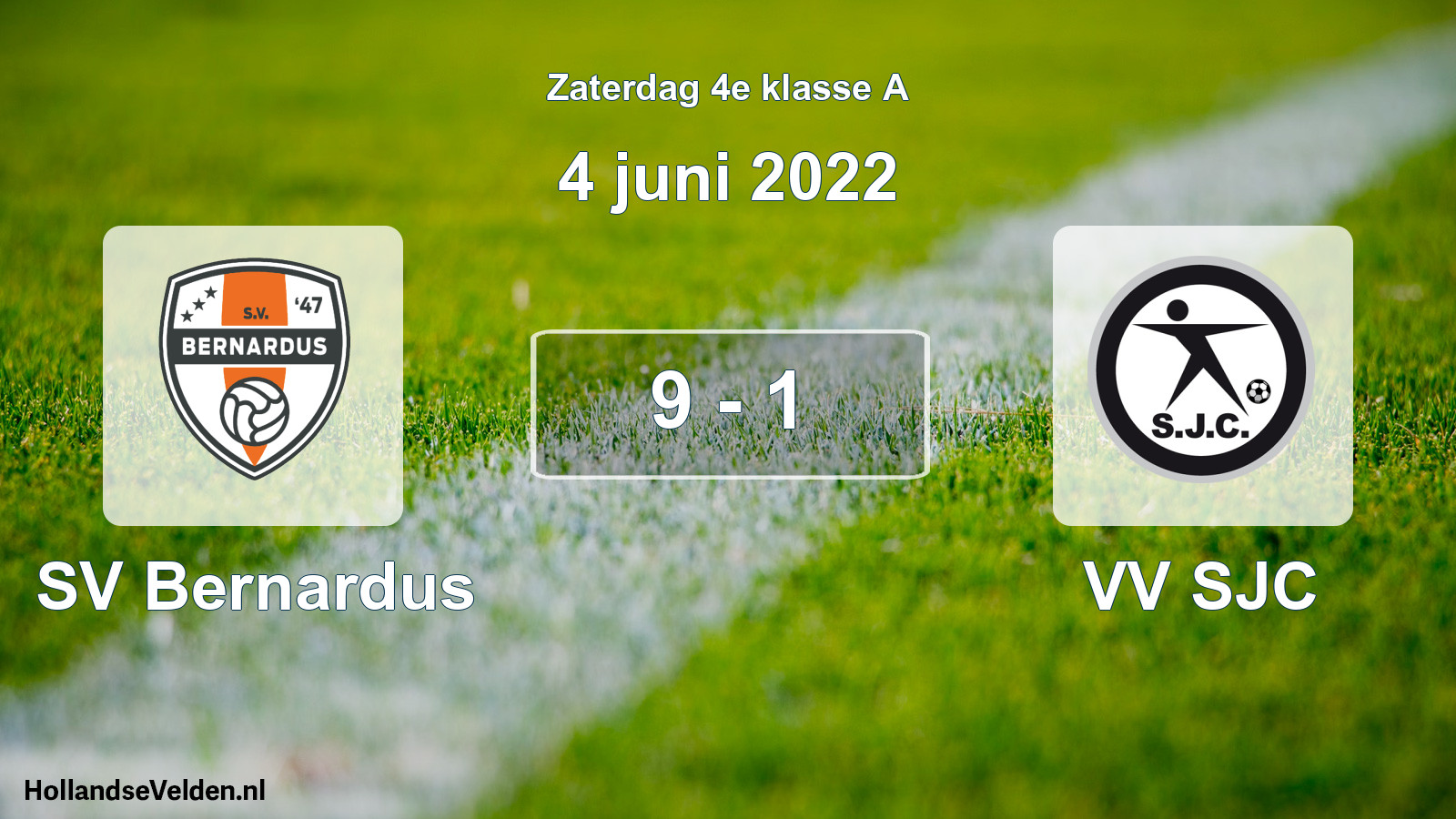 Total number of matches played: SV Bernardus - VV SJC 9 - 1 (4 June 2022)