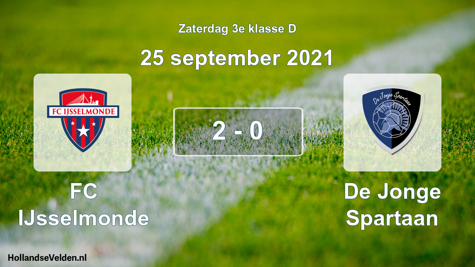 Total number of matches played: FC IJsselmonde - De Jonge Spartaan 2 - 0 (25 September 2021)
