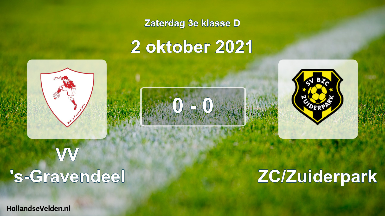 Total number of matches played: VV 's-Gravendeel - BZC/Zuiderpark 0 - 0 (2 October 2021)