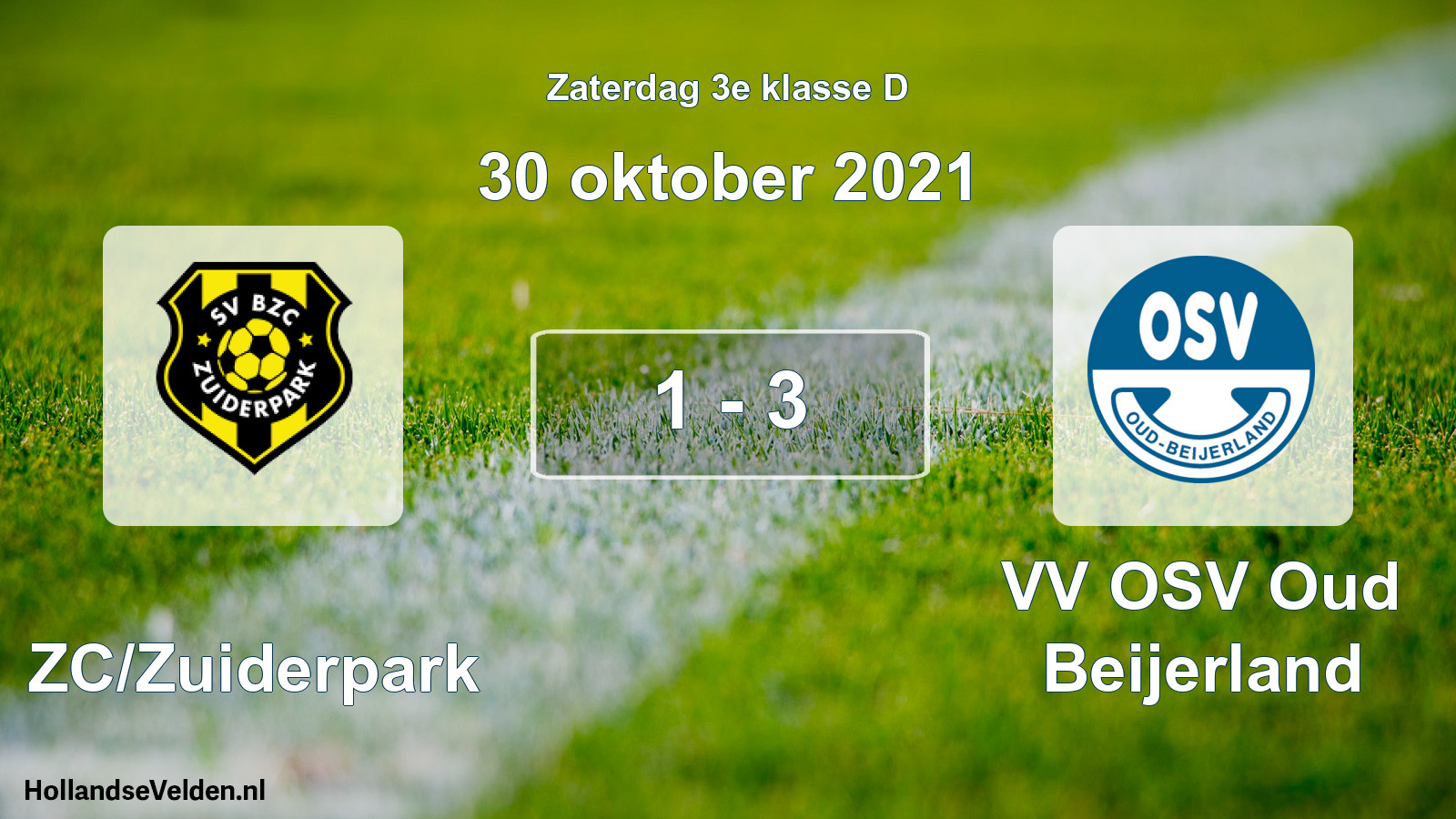 Total number of matches played: BZC/Zuiderpark - VV OSV Oud Beijerland 1 - 3 (30 October 2021)