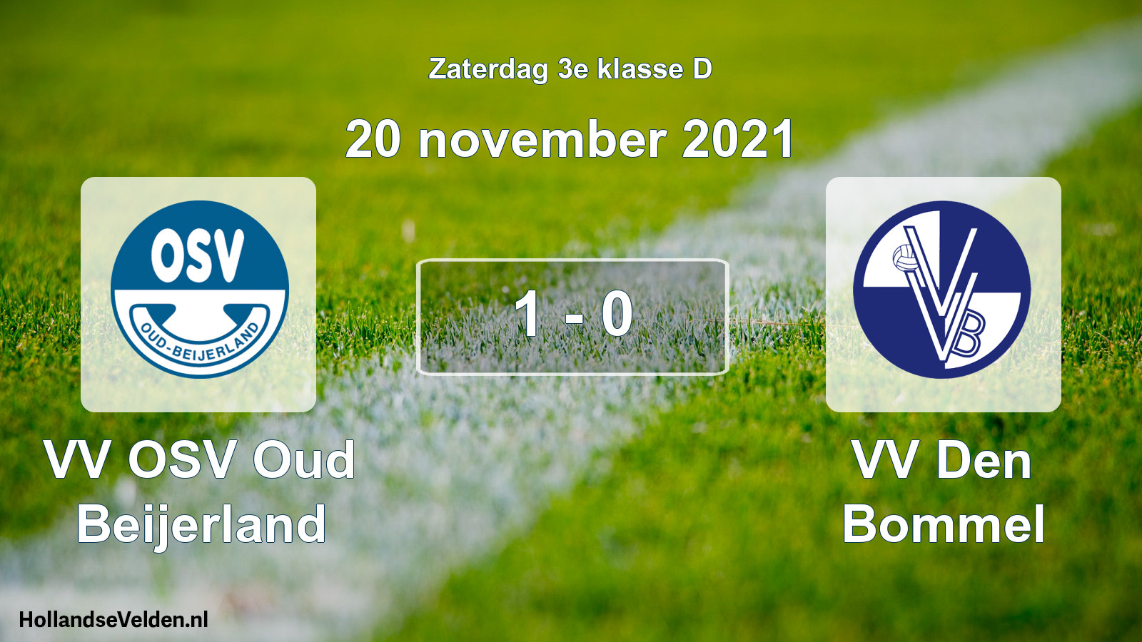 Total number of matches played: VV OSV Oud Beijerland - VV Den Bommel 1 - 0 (20 November 2021)