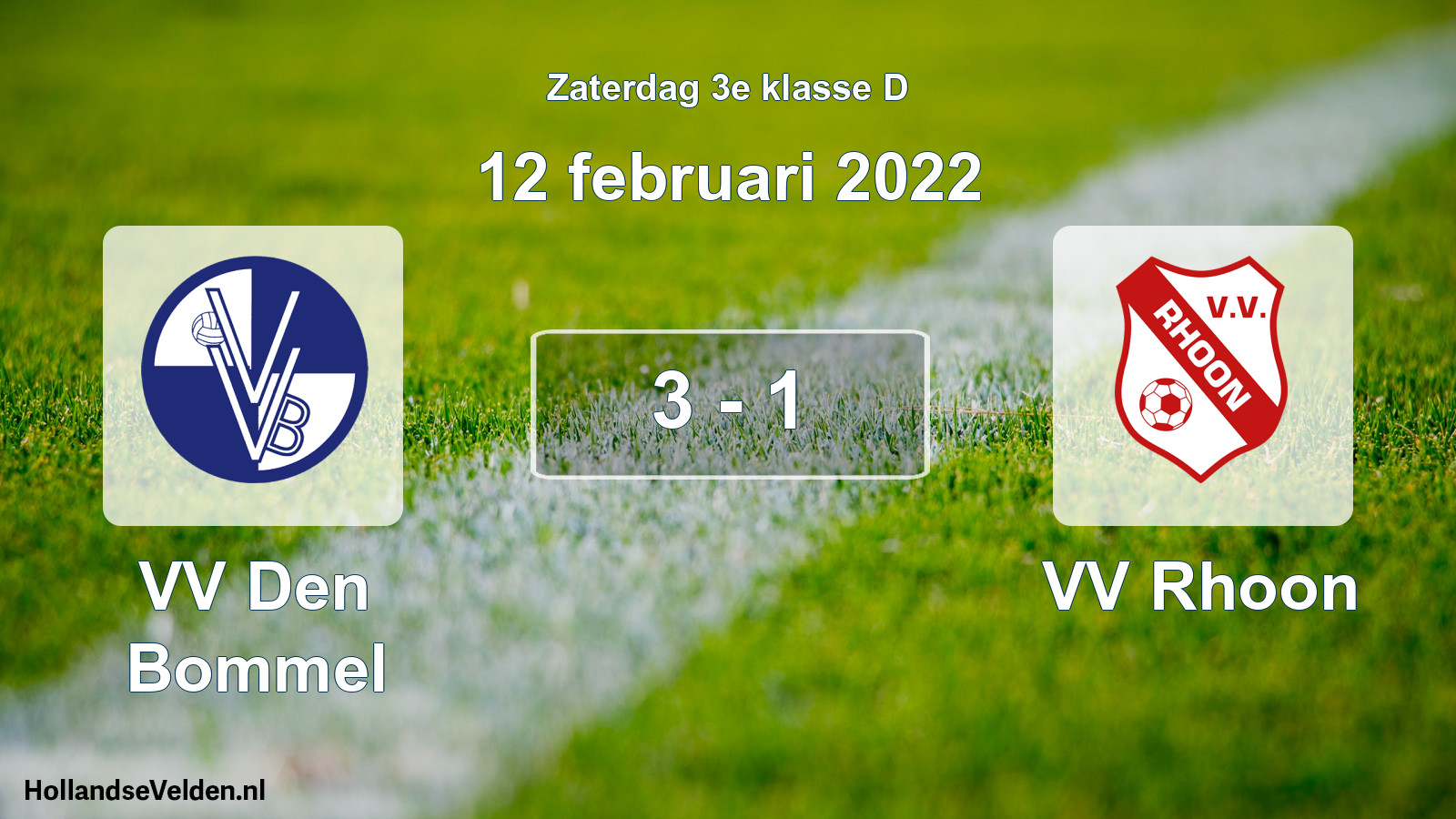Total number of matches played: VV Den Bommel - VV Rhoon 3 - 1 (12 February 2022)