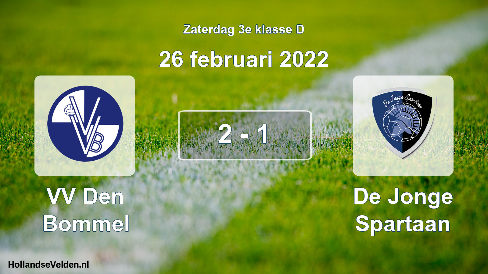 Total number of matches played: VV Den Bommel - De Jonge Spartaan 2 - 1 (26 February 2022)