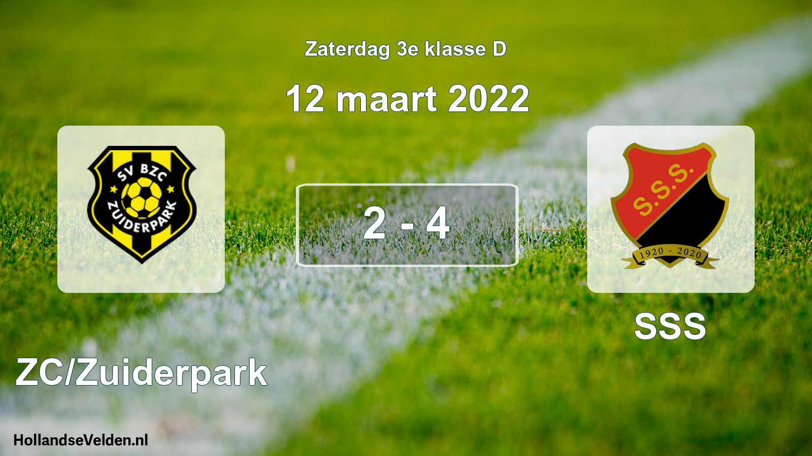 Total number of matches played: BZC/Zuiderpark - SSS 2 - 4 (12 March 2022)