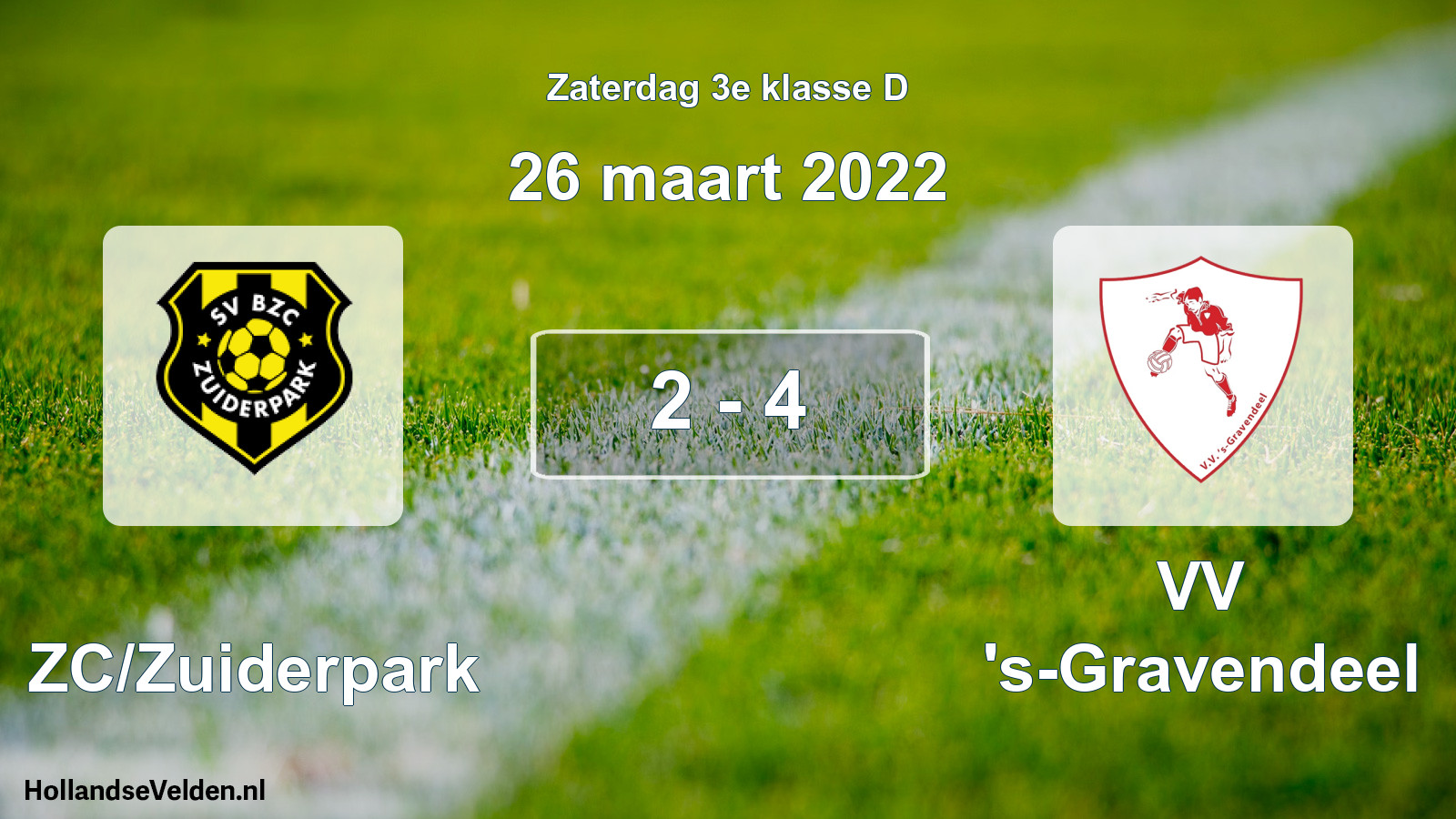 Total number of matches played: BZC/Zuiderpark - VV 's-Gravendeel 2 - 4 (26 March 2022)