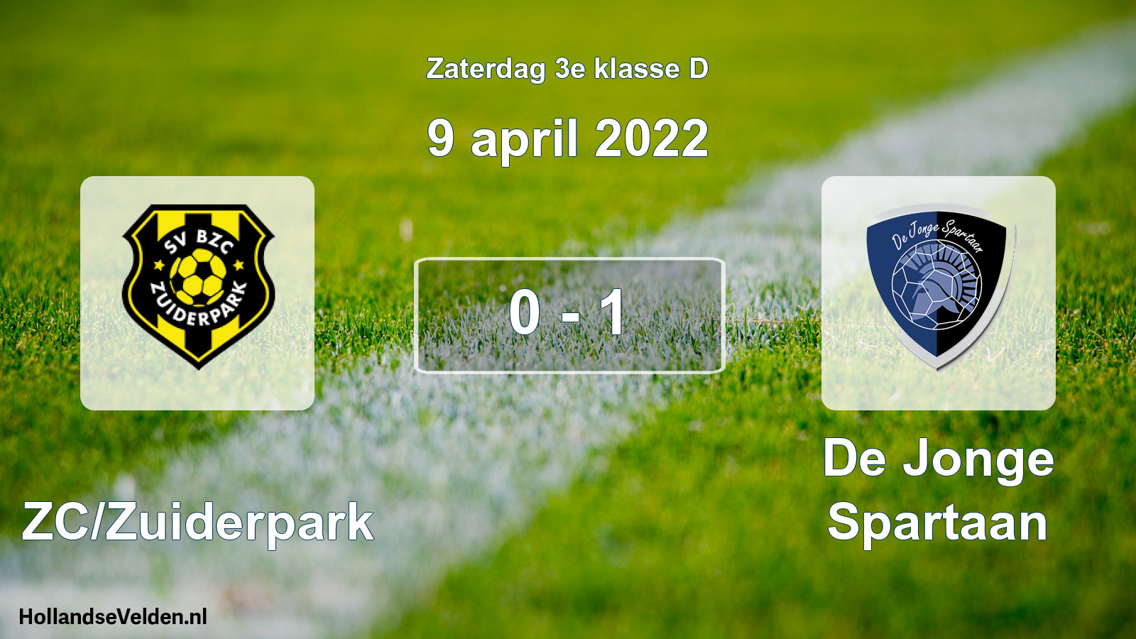 Total number of matches played: BZC/Zuiderpark - De Jonge Spartaan 0 - 1 (9 April 2022)