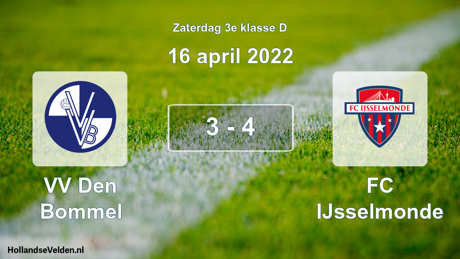 Total number of matches played: VV Den Bommel - FC IJsselmonde 3 - 4 (16 April 2022)