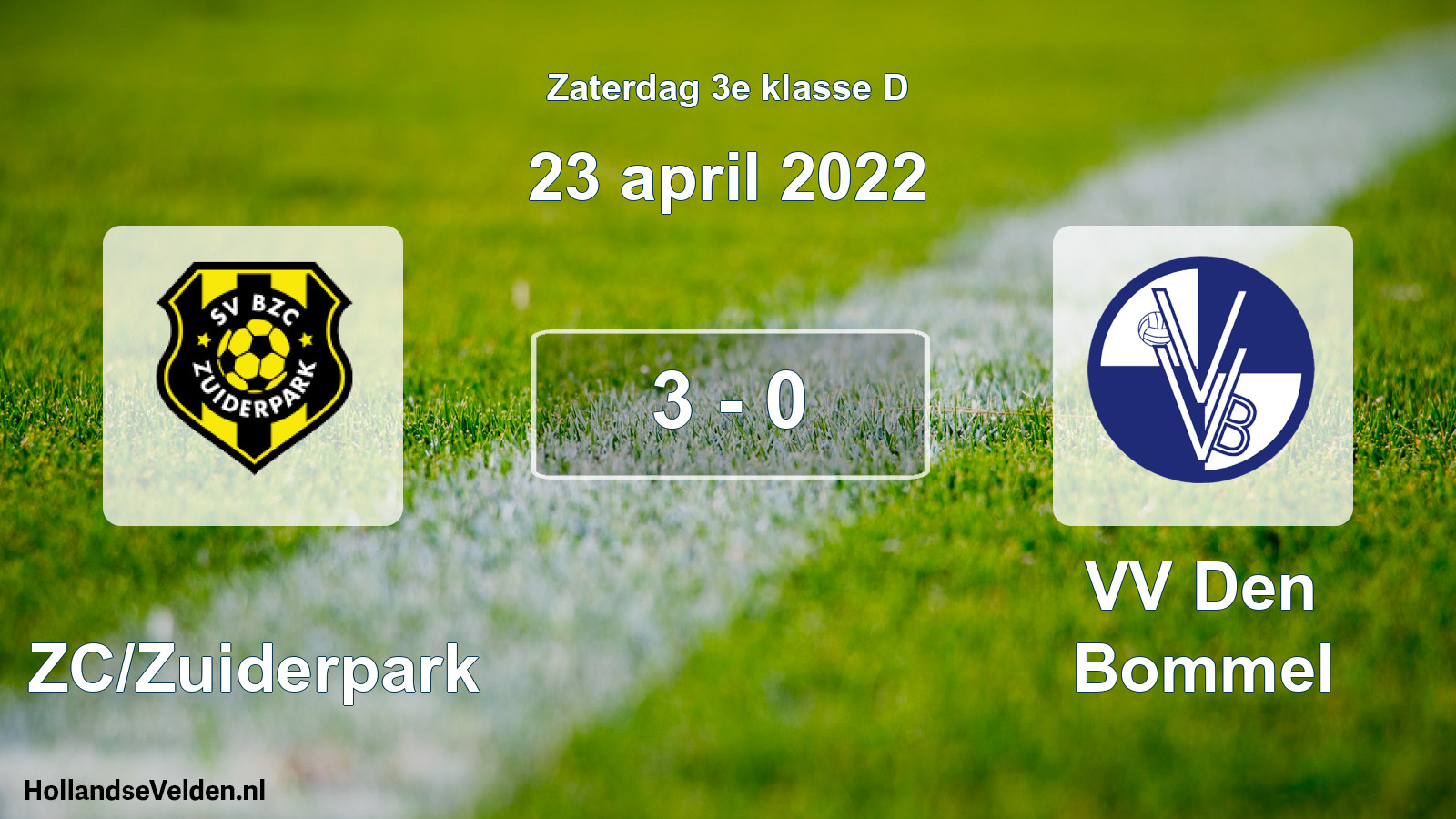 Total number of matches played: BZC/Zuiderpark - VV Den Bommel 3 - 0 (23 April 2022)