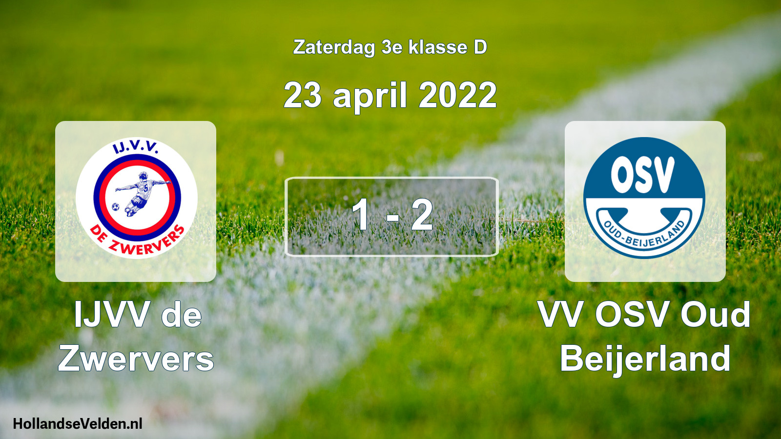 Total number of matches played: IJVV de Zwervers - VV OSV Oud Beijerland 1 - 2 (23 April 2022)